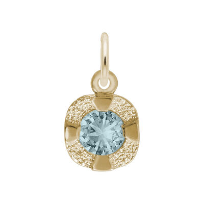 March Birthstone Petite Charm in Sterling Silver/ Gold Plated