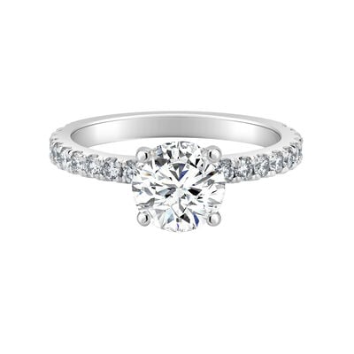 Brilliant-Cut Lab Grown 2.25ctw. Diamond Collar Engagement Ring in 14k White Gold