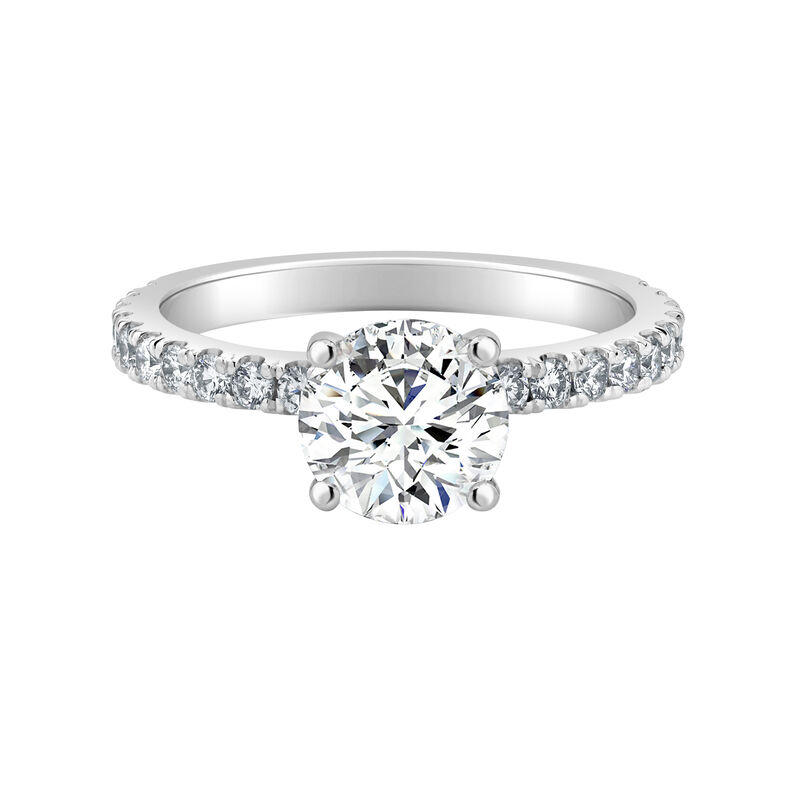 Brilliant-Cut Lab Grown 2.25ctw. Diamond Collar Engagement Ring in 14k White Gold image number null