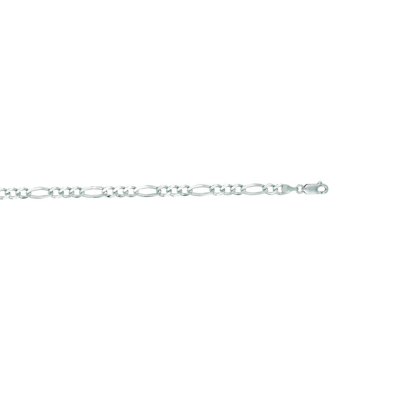 Diamond-Cut Classic Figaro 24" Chain 4.6mm in 14k White Gold image number null