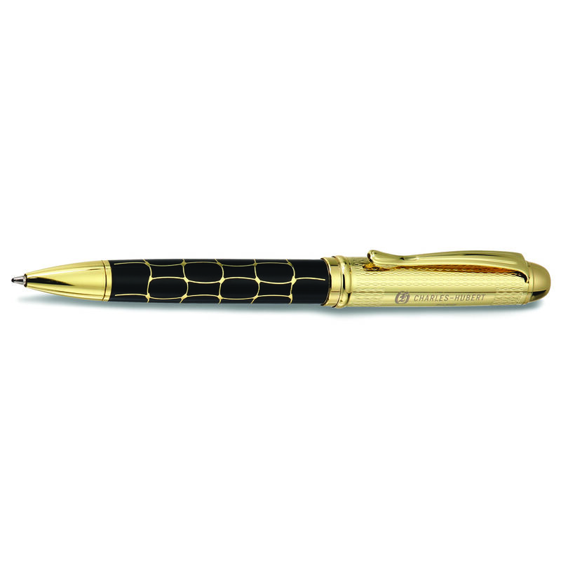 Charles-Hubert Black Croco Gold-tone Enameled Ballpoint Pen image number null