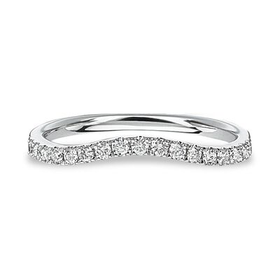 Ladies' Curved Contour Diamond Band 1/8ctw.  in 14k White Gold