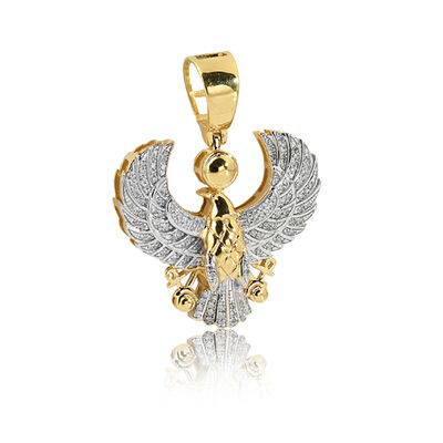 Diamond Eagle Pendant in 10k Yellow Gold