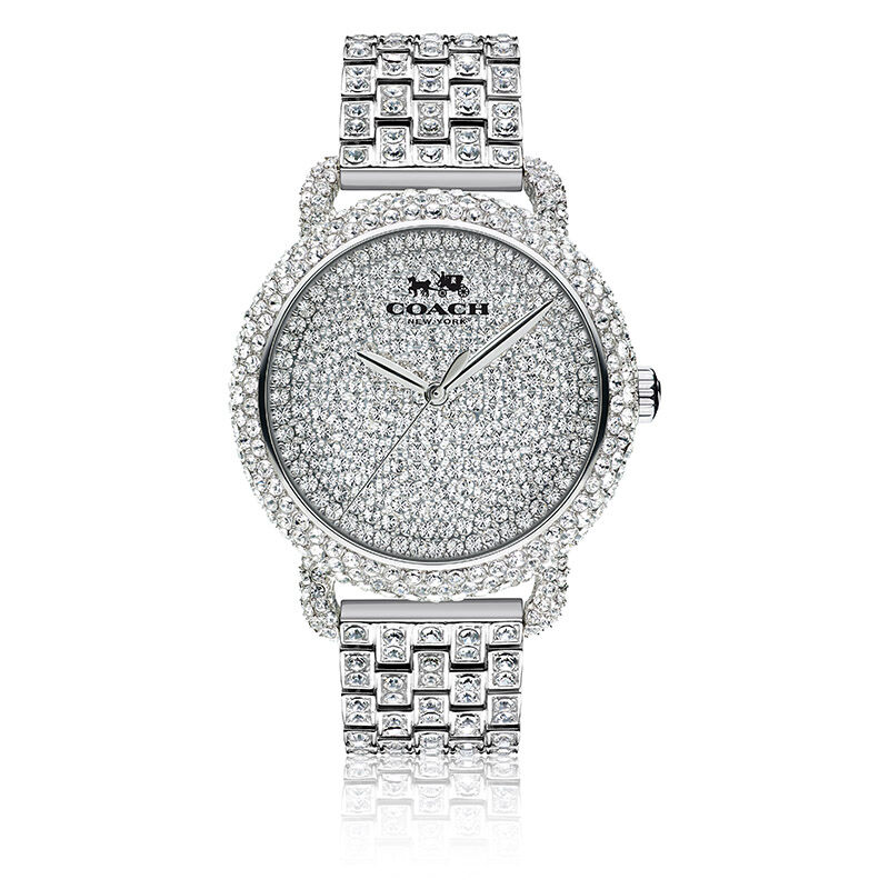 Coach Delancey Stainless Steel Pave Crystal Bracelet Watch image number null