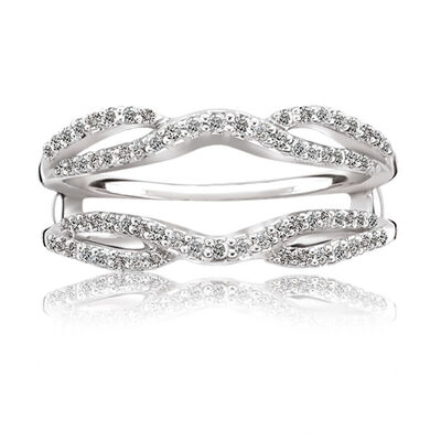 Diamond Solitaire Engagement Ring Band Enhancer 1/3ctw. 14K White Gold
