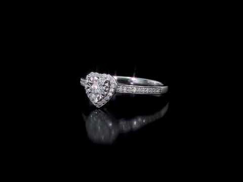 Diamond Heart 1/3ctw. Engagement Ring in Sterling Silver image number null