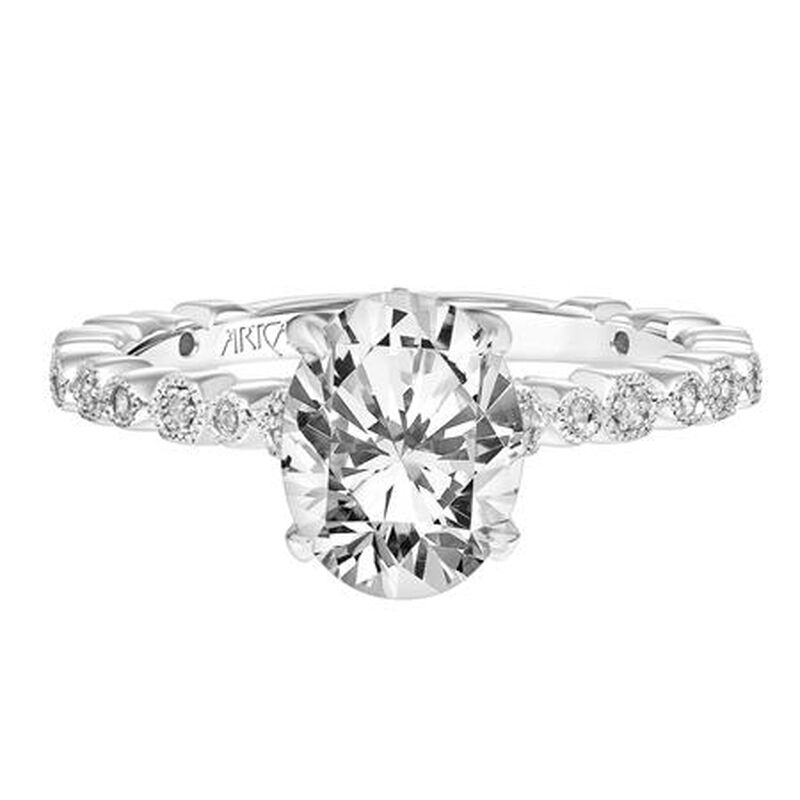 Louisa. ArtCarved Diamond Semi-Mount in 14k White Gold image number null