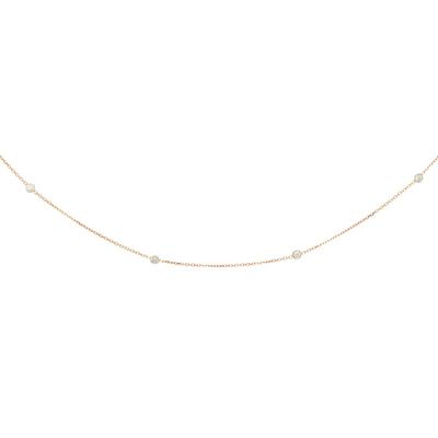 Diamond By The Yard Necklace 18" in 14k Rose Gold