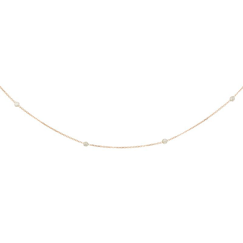 Diamond By The Yard Necklace 18" in 14k Rose Gold image number null