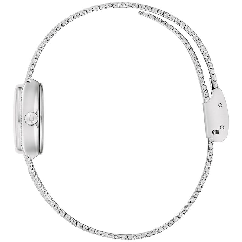 Bulova Ladies Goddess of Time Diamond Blue Tone Dial Stainless Steel 30mm Watch 96L343 image number null