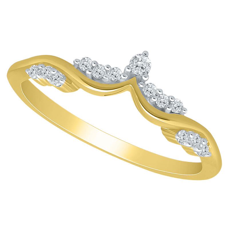 Diamond 1/8ctw. Chevron Contour & 14k Yellow Gold Anniversary Ring image number null