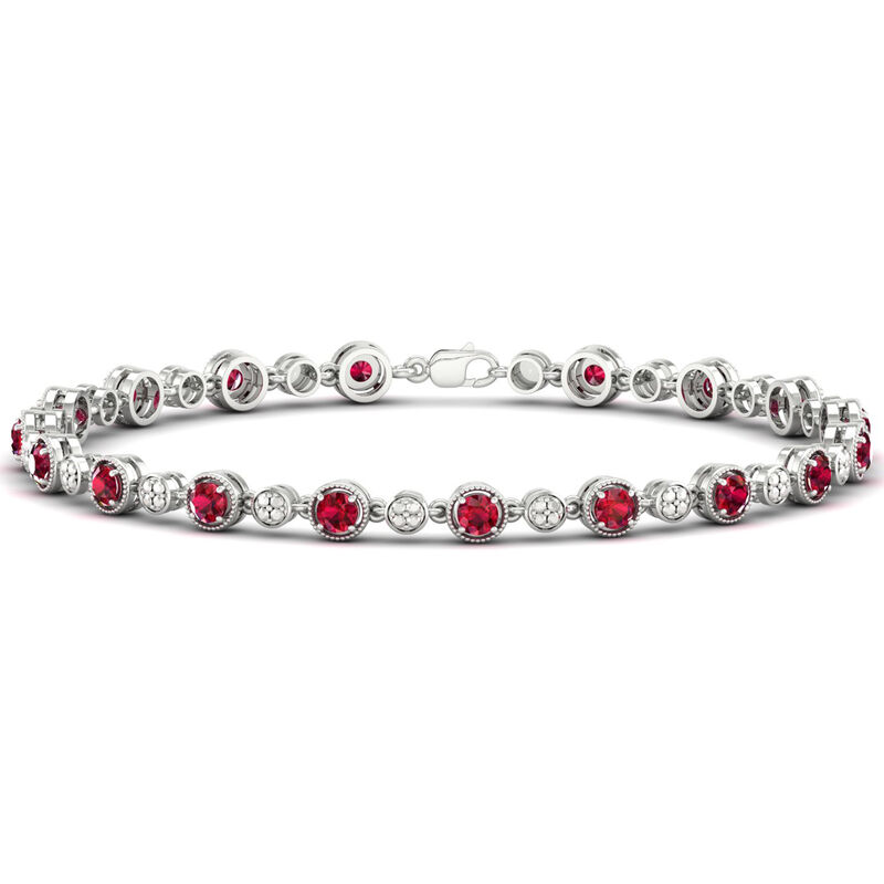 Created Ruby Tennis Bracelet in Sterling Silver image number null