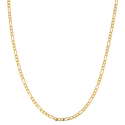 Solid Figaro 24" Chain 2.3mm in 10k Yellow Gold