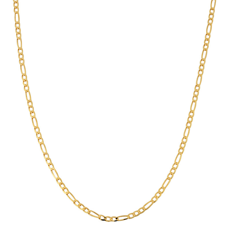 Solid Figaro 24" Chain 2.3mm in 10k Yellow Gold image number null