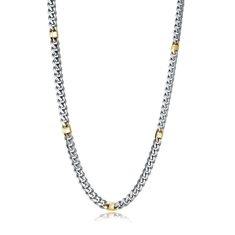 Curb Chain 22" in Gold Plated Stainless Steel (6mm) image number null