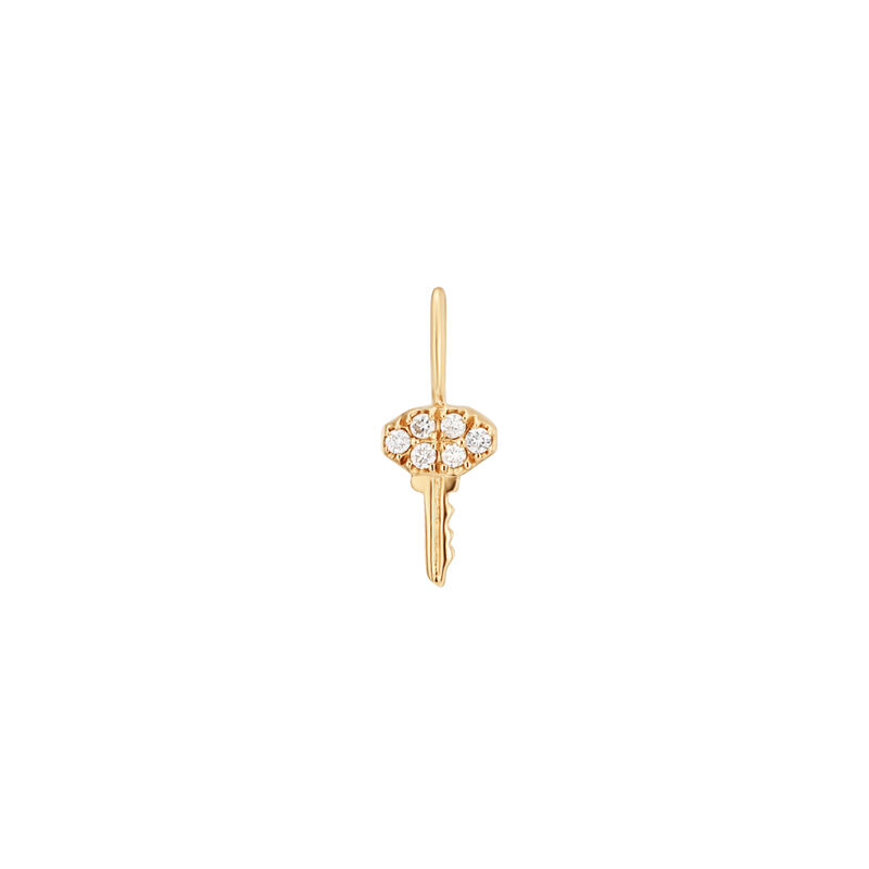 Diamond Key Charm in 14k Yellow Gold image number null