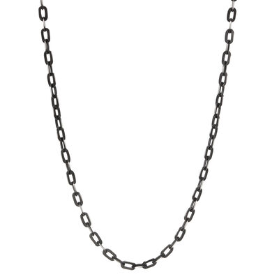 Men's Link 24" Chain 6mm in Black Plated Stainless Steel