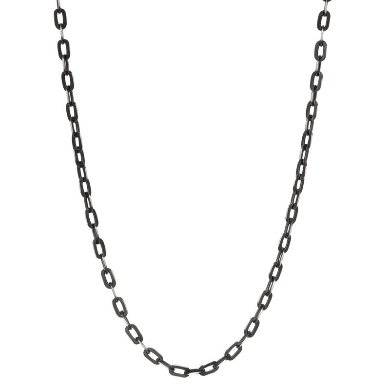 Men's Link 24" Chain 6mm in Black Plated Stainless Steel image number null