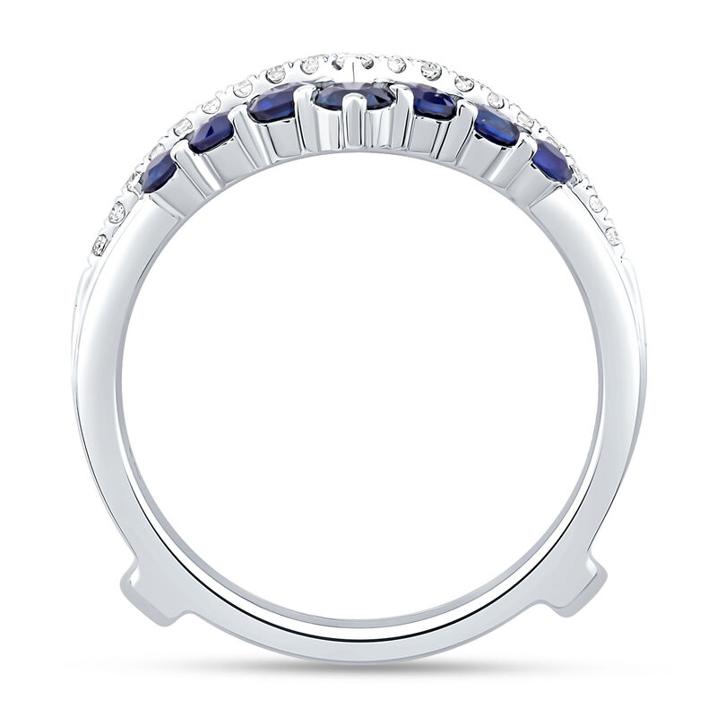 Brilliant-Cut 1 1/3ctw. Diamond Sapphire Double V Insert in 14k White Gold image number null