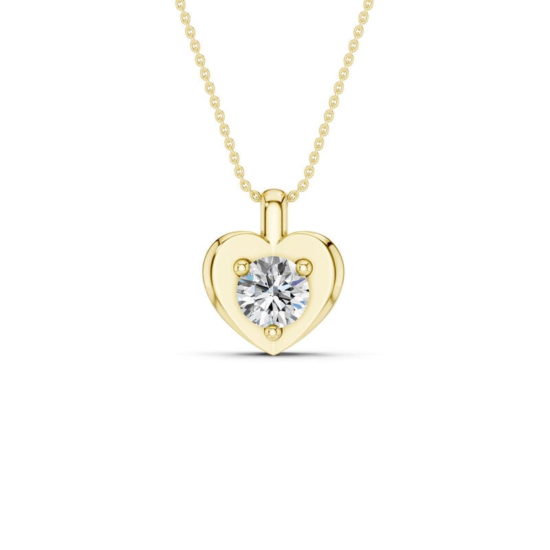 Lab Grown Diamond 1/4ctw. Heart Pendant in 10k Yellow Gold image number null