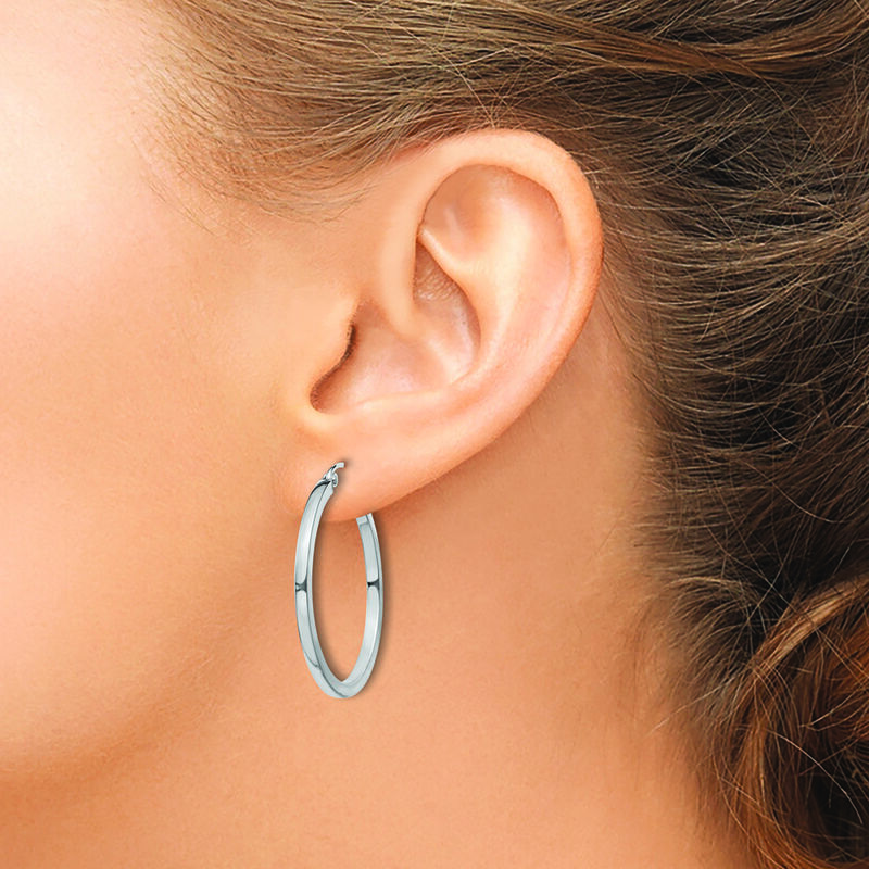 Square Tube 2mm Hoop Earrings in Sterling Silver image number null