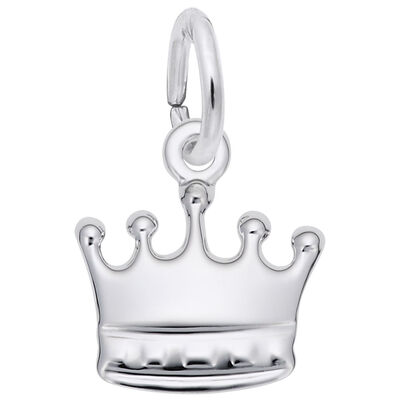 Crown Charm in 14k White Gold