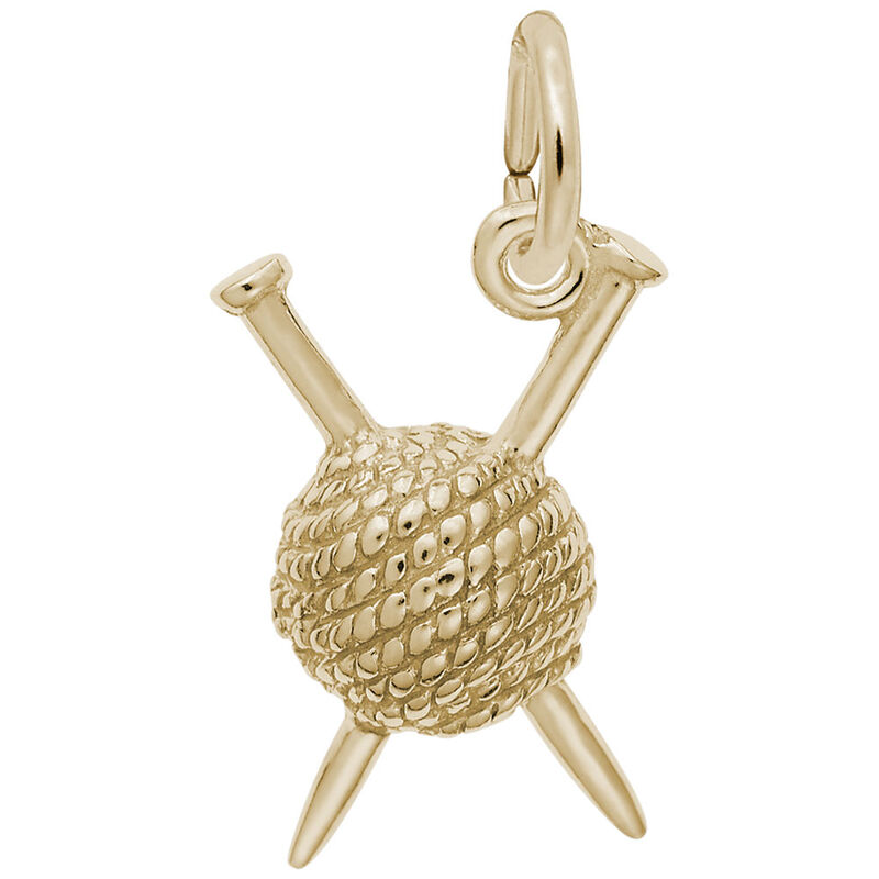 Knitting Charm in 10k Yellow Gold image number null