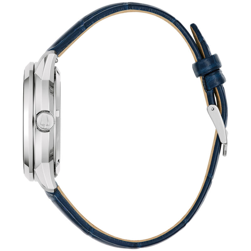 Bulova Men's Sutton Automatic Silver-Tone Dial Alligator Leather 42mm Watch 96A330 image number null