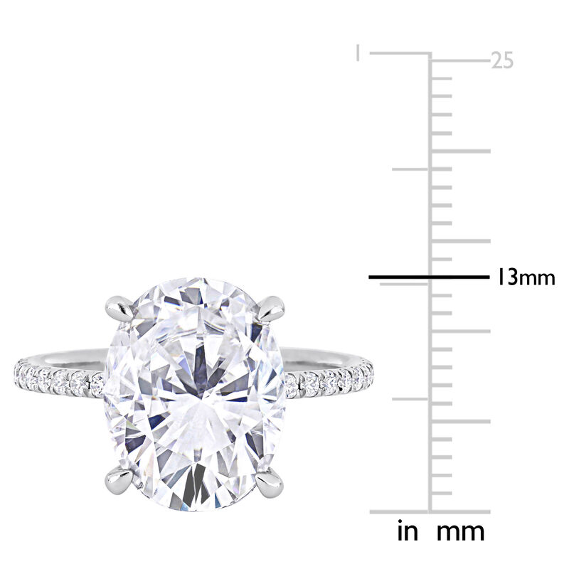 Oval-Cut 4 7/8ctw. Created Moissanite Solitaire Engagement Ring in 10k White Gold image number null