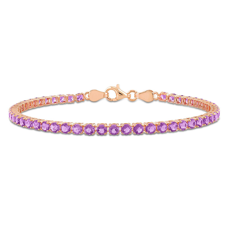 Amethyst Bracelet in Rose Plated Sterling Silver image number null