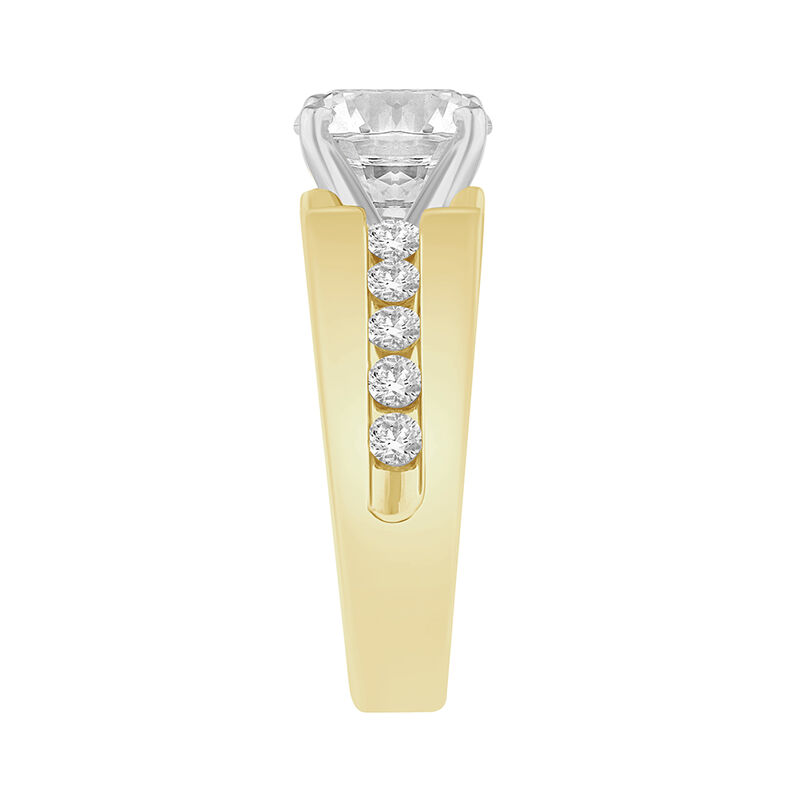 Brilliant-Cut Lab Grown 1/2ctw. Diamond Wide Band Engagement Ring Setting in 14k Yellow Gold image number null