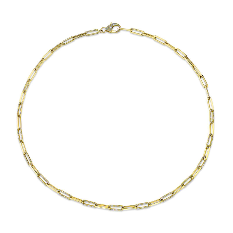 Shy Creation Diamond 1 1/3ctw. Paperclip Link Necklace in 14k Yellow Gold image number null