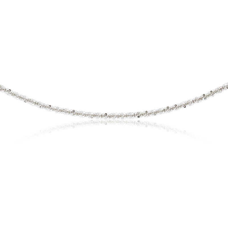 18" Sparkle Crisscross Chain in 14k White Gold image number null