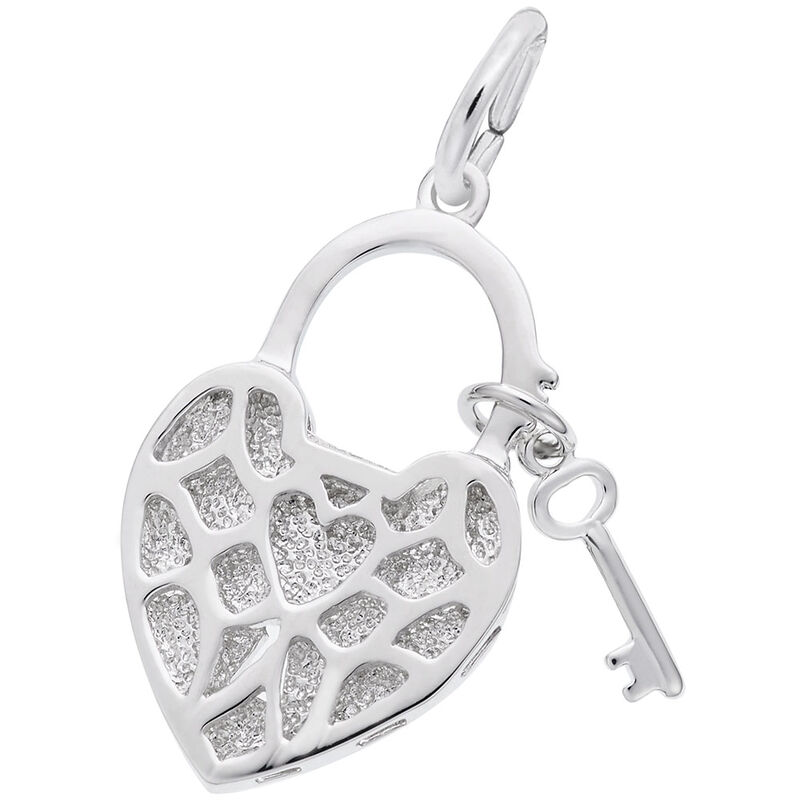 Locked With Love Charm in Sterling Silver image number null