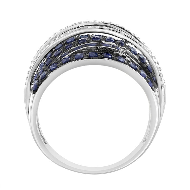 EFFY Sapphire & Diamond Band in 14k White Gold image number null