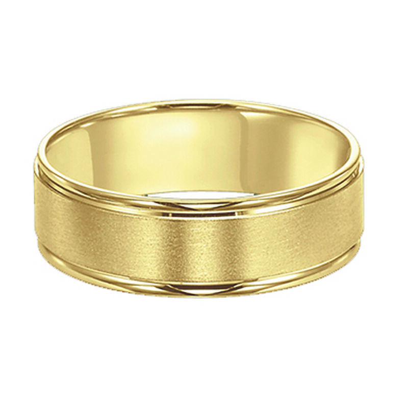 Men's Brushed & 10k Yellow Gold Wedding Ring (6mm) image number null