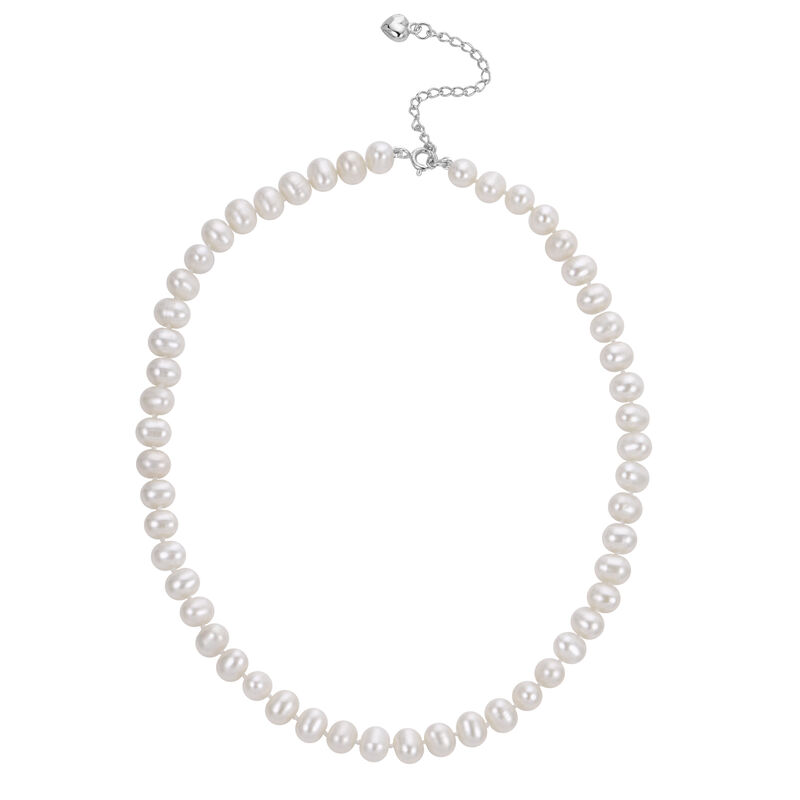 Freshwater Pearl Necklace With Extension in Sterling Silver image number null