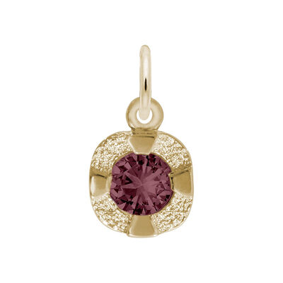 June Birthstone Petite Charm in Sterling Silver/ Gold Plated