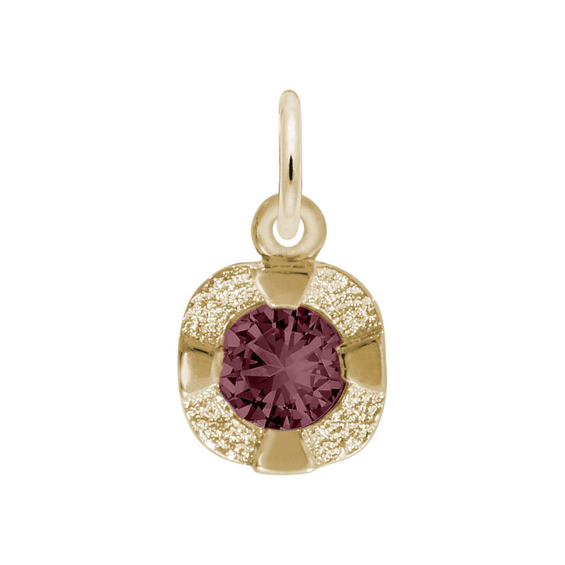 June Birthstone Petite Charm in Sterling Silver/ Gold Plated image number null