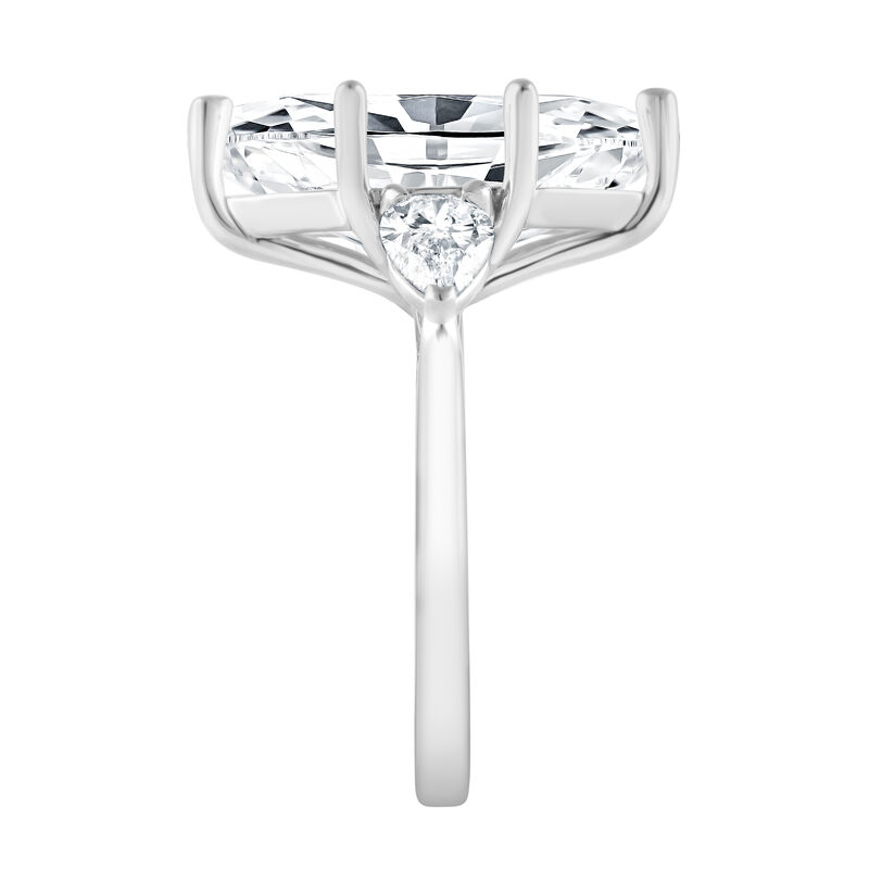 Marquise Lab Grown Diamond 6ctw. Three Stone Engagement Ring in 14k White Gold image number null