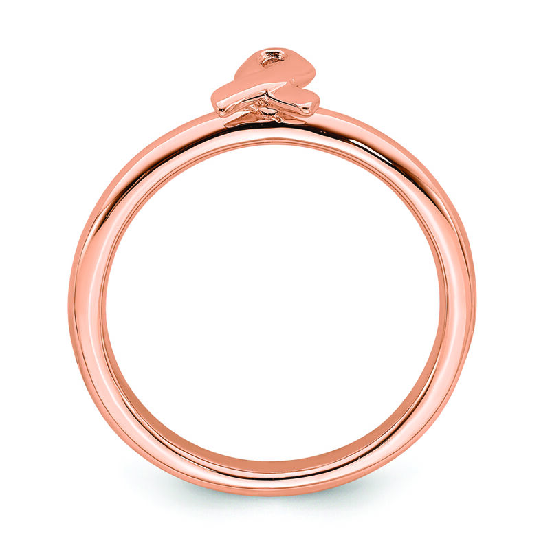 Cancer Awarness Ribbon Ring in Rose Gold Plated Sterling Silver image number null