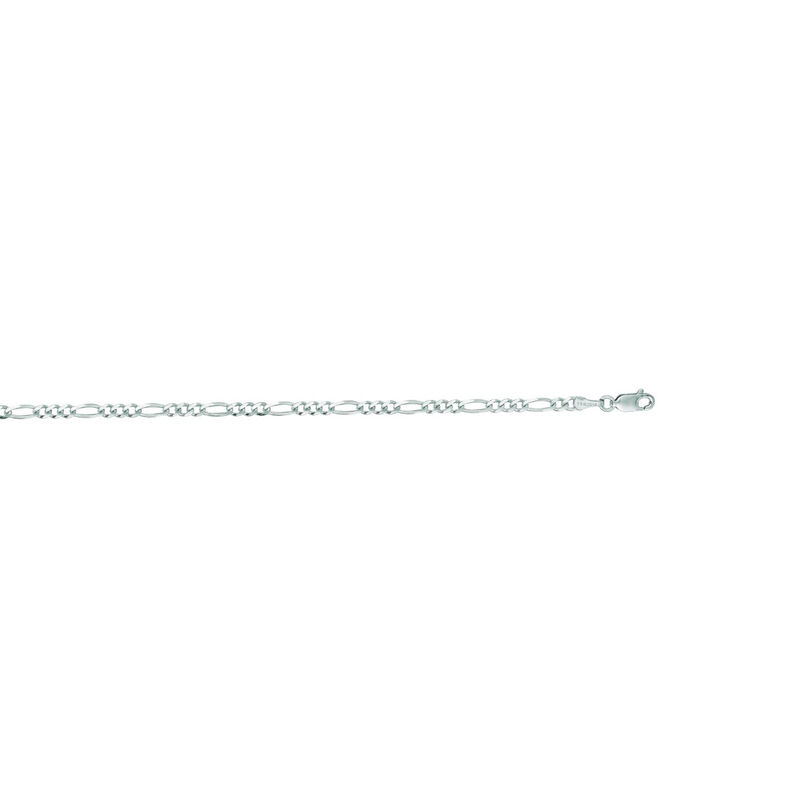 Diamond-Cut Classic Figaro 20" Chain 3mm  in 14k White Gold image number null