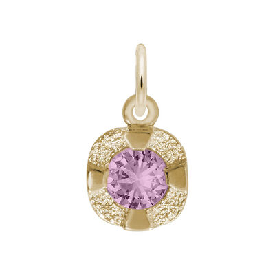 February Birthstone Petite Charm in Sterling Silver/ Gold Plated