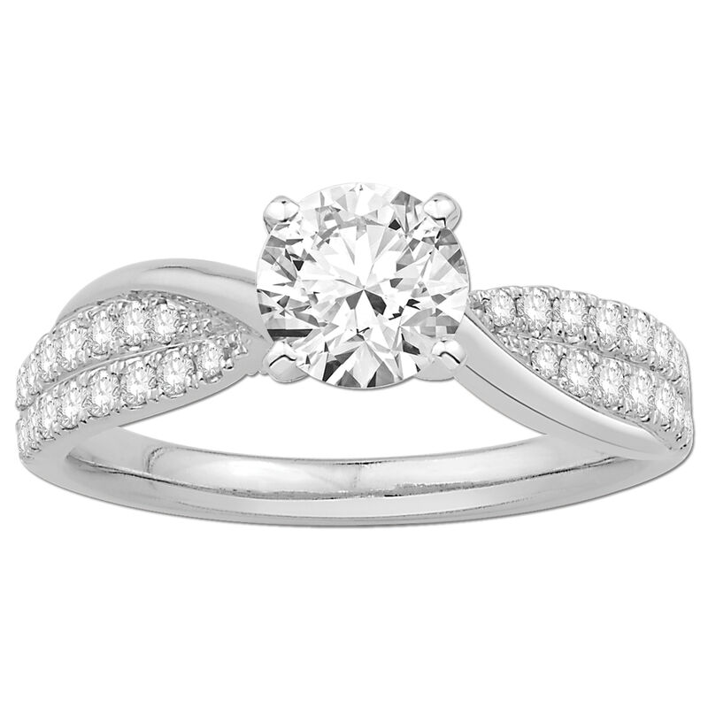 Brilliant-Cut 1/3ctw. Diamond Double Row Twist Ring Setting in 14k White Gold image number null
