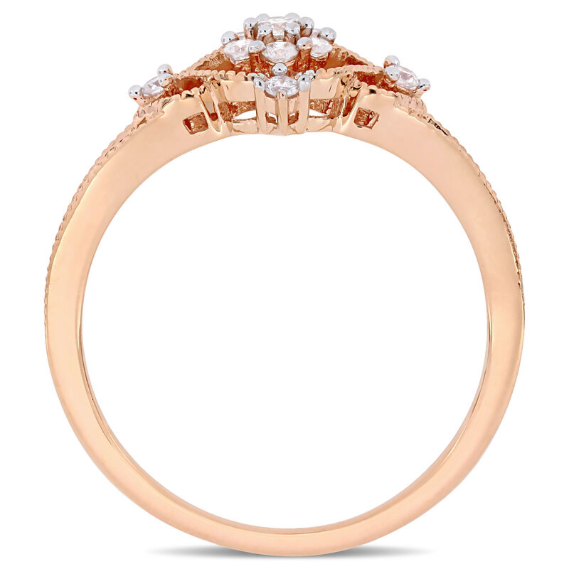 Everly Hearts Floral 1/6ctw. Diamond Fashion Ring in 10k Rose Gold image number null