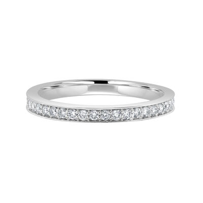 Lab Grown 1/4ctw. Diamond Channel Wedding Band in 14k White Gold