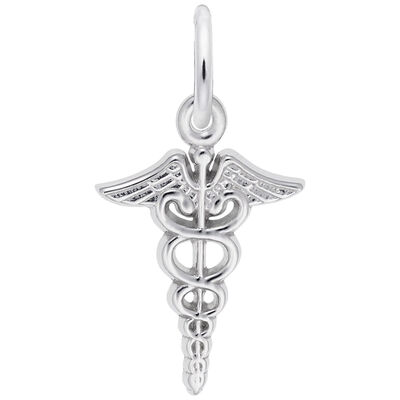 Caduceus Charm in Sterling Silver