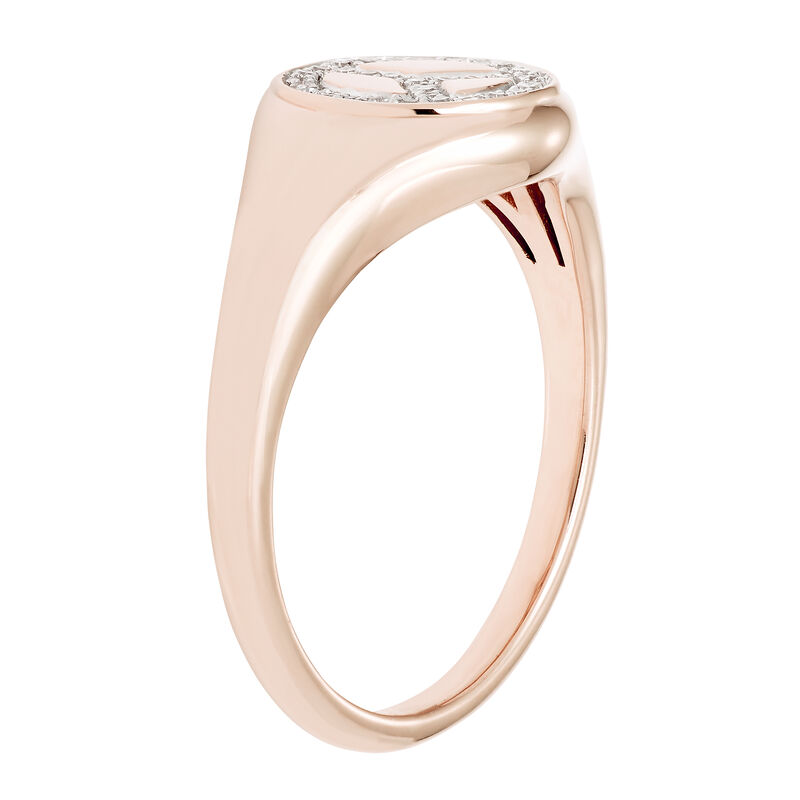 Diamond Peace Sign Ring in 14k Rose Gold image number null