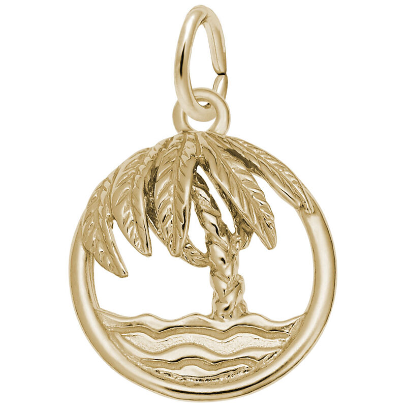 Palm Tree Charm in Gold Plated Sterling Silver image number null