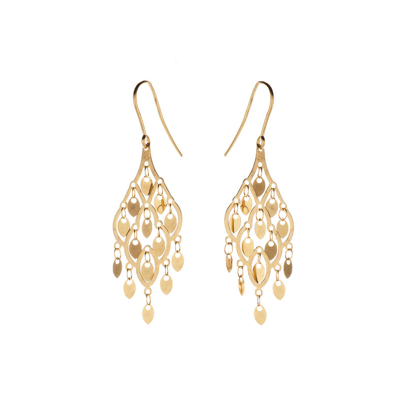 Polished Chandelier Earrings in 14k Yellow Gold image number null